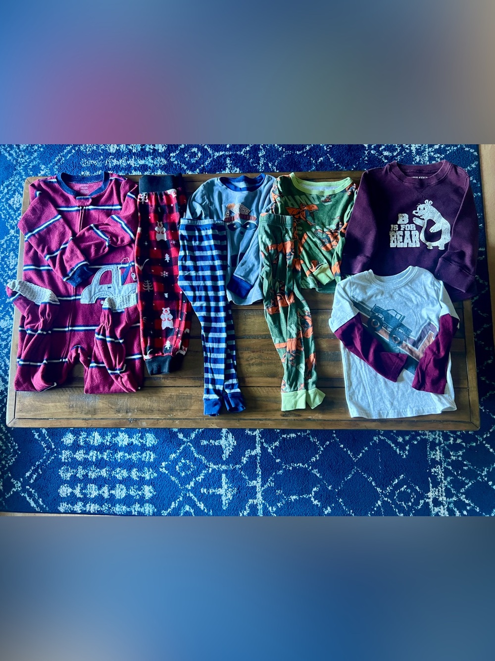 Lot of 9 Kids Cozy Pajamas & Shirts, Size 4T - Picture 5 of 5
